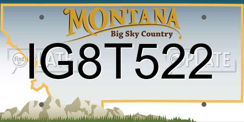 IG8T522 Montana License Plate