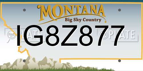 IG8Z877 Montana License Plate