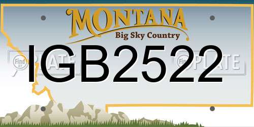 IGB2522 Montana License Plate