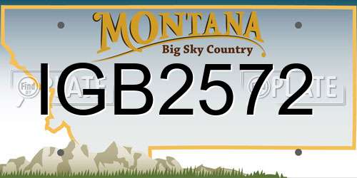 IGB2572 Montana License Plate