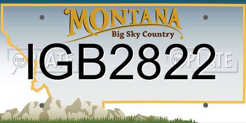 IGB2822 Montana License Plate