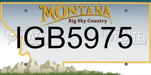 IGB5975 Montana License Plate