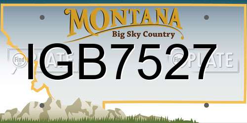 IGB7527 Montana License Plate