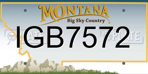 IGB7572 Montana License Plate