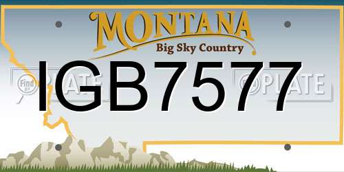 IGB7577 Montana License Plate