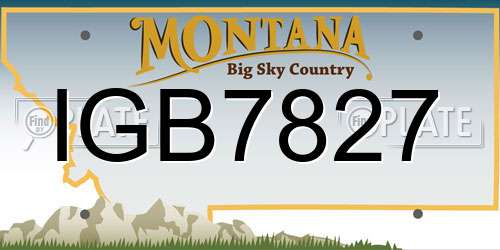 IGB7827 Montana License Plate