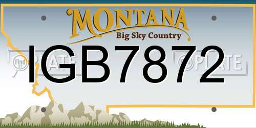 IGB7872 Montana License Plate