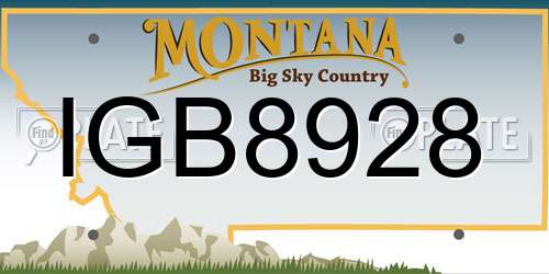 IGB8928 Montana License Plate