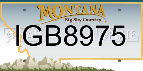 IGB8975 Montana License Plate