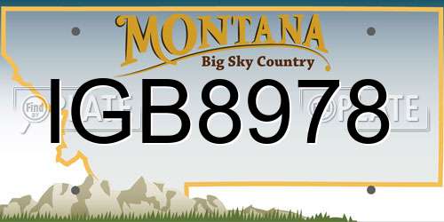 IGB8978 Montana License Plate