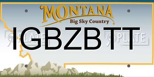 IGBZBTT Montana License Plate
