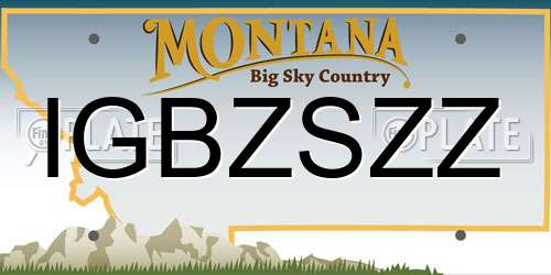 IGBZSZZ Montana License Plate