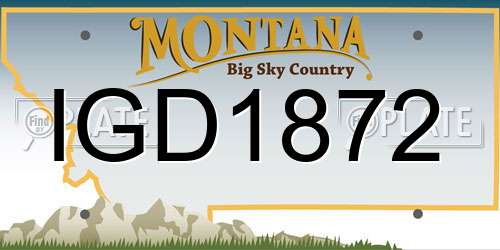 IGD1872 Montana License Plate