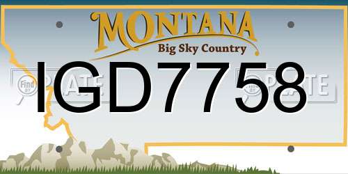 IGD7758 Montana License Plate