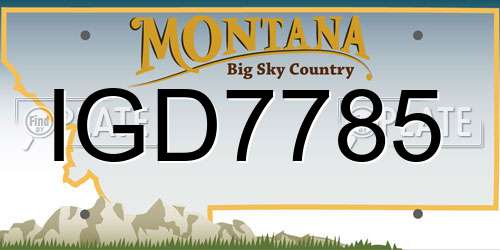 IGD7785 Montana License Plate