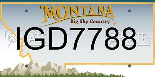 IGD7788 Montana License Plate