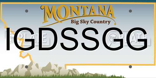 IGDSSGG Montana License Plate