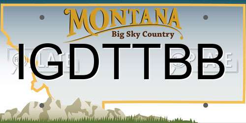 IGDTTBB Montana License Plate