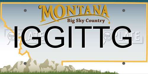IGGITTG Montana License Plate