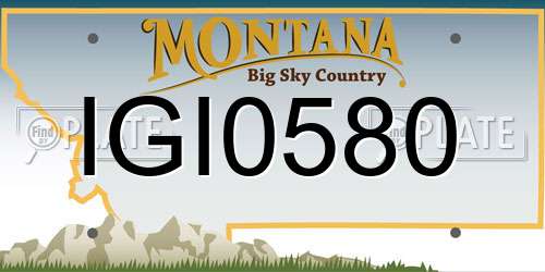 IGI0580 Montana License Plate