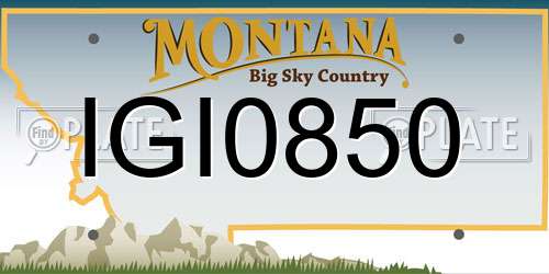 IGI0850 Montana License Plate