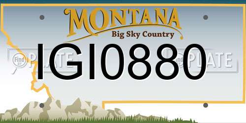 IGI0880 Montana License Plate