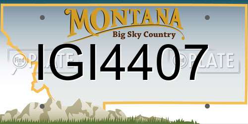 IGI4407 Montana License Plate