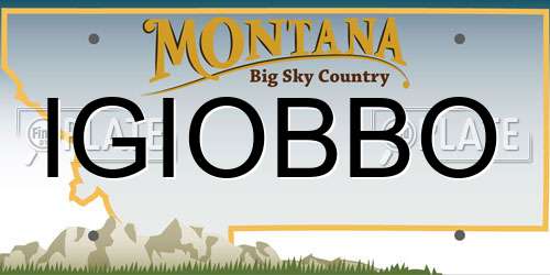 IGIOBBO Montana License Plate