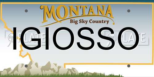 IGIOSSO Montana License Plate