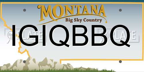 IGIQBBQ Montana License Plate