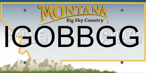 IGOBBGG Montana License Plate
