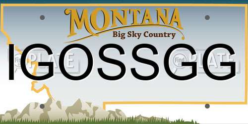 IGOSSGG Montana License Plate