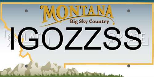 IGOZZSS Montana License Plate