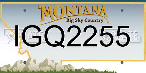 IGQ2255 Montana License Plate