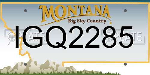 IGQ2285 Montana License Plate