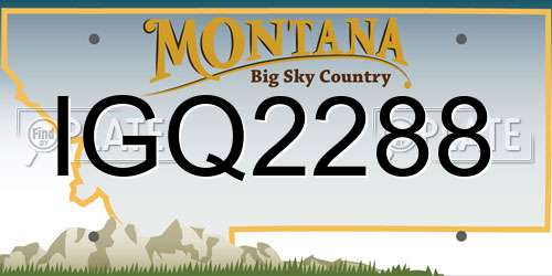 IGQ2288 Montana License Plate