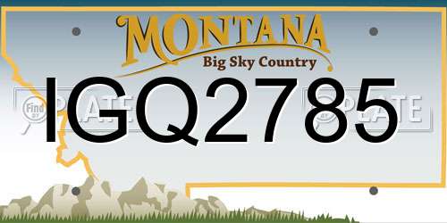 IGQ2785 Montana License Plate