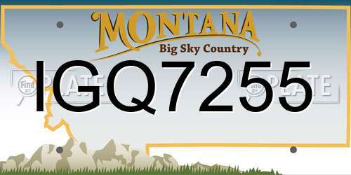 IGQ7255 Montana License Plate