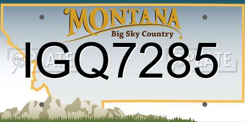 IGQ7285 Montana License Plate