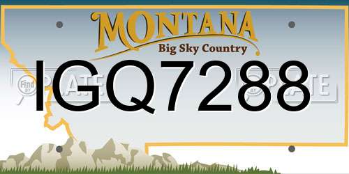 IGQ7288 Montana License Plate