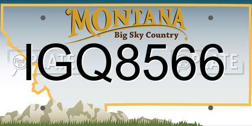 IGQ8566 Montana License Plate