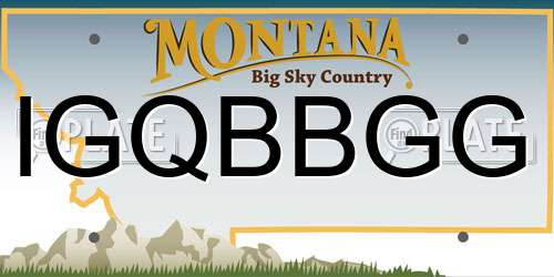 IGQBBGG Montana License Plate
