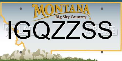 IGQZZSS Montana License Plate