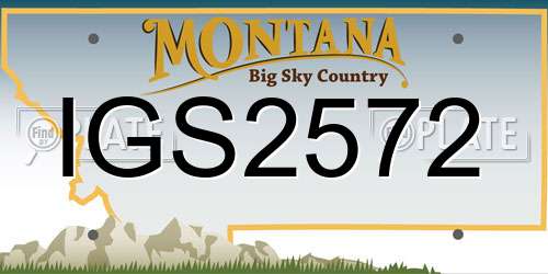 IGS2572 Montana License Plate