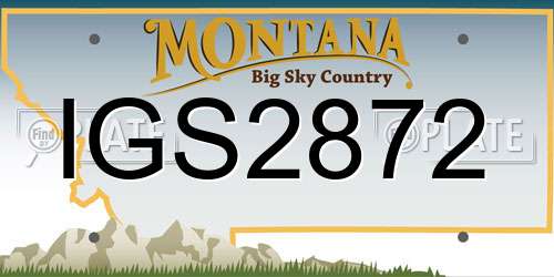 IGS2872 Montana License Plate