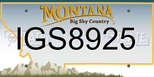 IGS8925 Montana License Plate