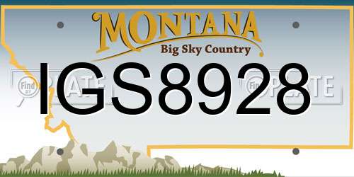 IGS8928 Montana License Plate