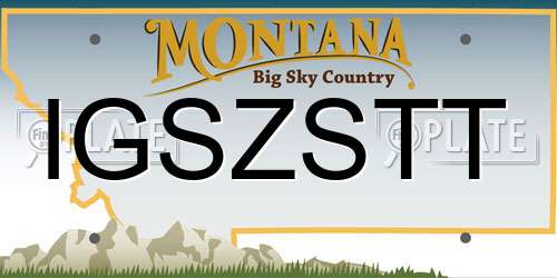 IGSZSTT Montana License Plate