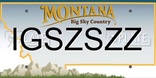 IGSZSZZ Montana License Plate