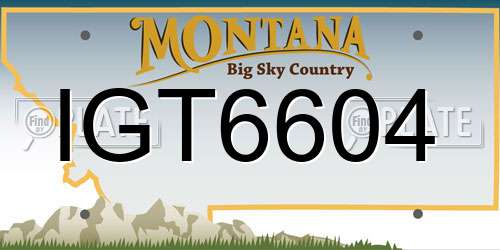 IGT6604 Montana License Plate